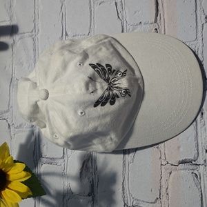 Butterfly Ball Cap White 100% Cotton
